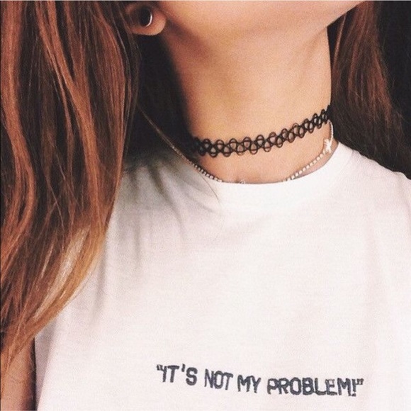 Black Minimalist Tattoo Choker - Picture 2 of 4